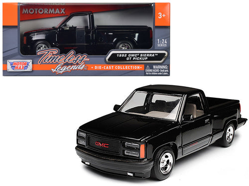1992 GMC Sierra GT Black Pickup Truck 1/24 Diecast Model by Motormax — physical
