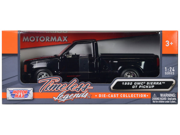 1992 GMC Sierra GT Black Pickup Truck 1/24 Diecast Model by Motormax