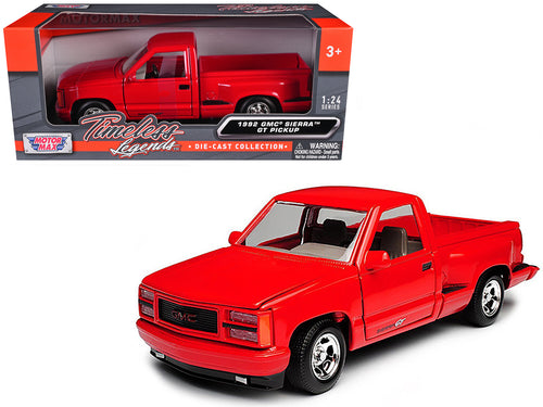 1992 GMC Sierra GT Red Pickup Truck 1/24 Diecast Model by Motormax — physical