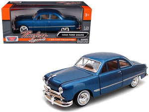 1949 Ford Coupe Blue 1/24 Diecast Model Car by Motormax — physical