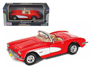 1959 Chevrolet Corvette Convertible Red 1/24 Diecast Model Car by Motormax — physical