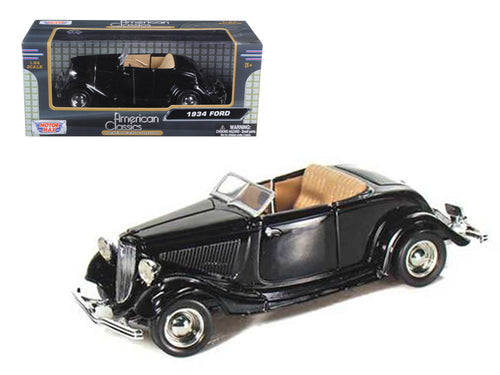 1934 Ford Coupe Convertible Black 1/24 Diecast Model Car by Motormax — physical