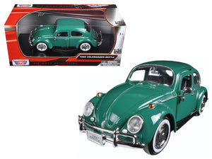 1966 Volkswagen Beetle Green 1/24 Diecast Model Car by Motormax — physical