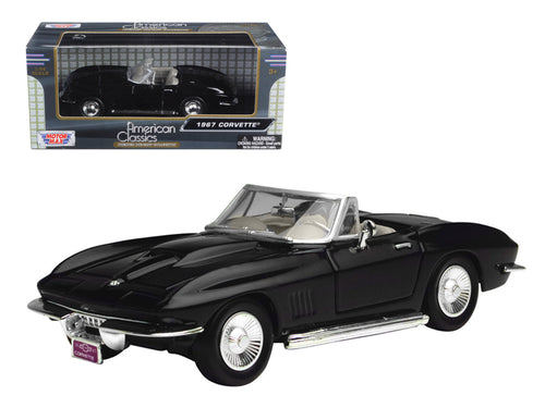 1967 Chevrolet Corvette Convertible Black 1/24 Diecast Model Car by Motormax — physical