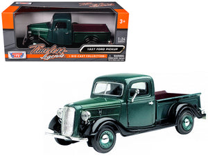 1937 Ford Pickup Truck Green and Black 1/24 Diecast Model Car by Motormax — physical