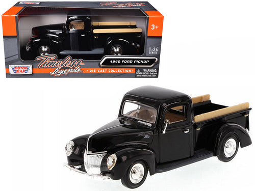 1940 Ford Pickup Truck Black 1/24 Diecast Model Car by Motormax — physical