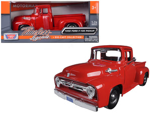 1956 Ford F-100 Pickup Red 1/24 Diecast Model Car by Motormax — physical