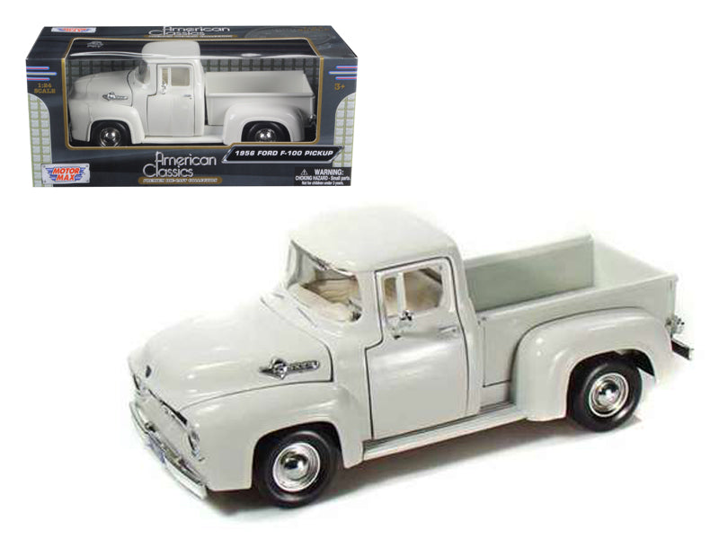 1956 Ford F-100 Pickup Truck White 1/24 Diecast Model Car by Motormax — physical