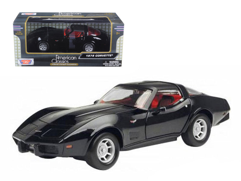 1979 Chevrolet Corvette Black 1/24 Diecast Car Model by Motormax — physical