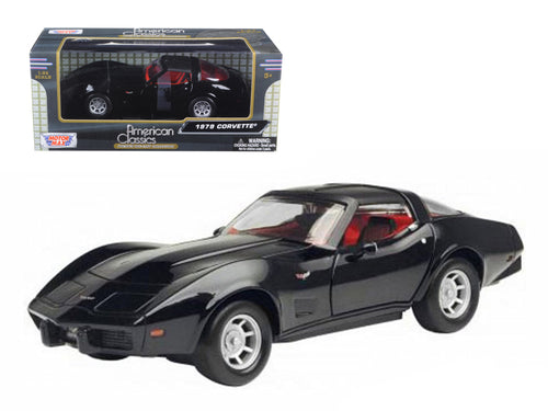 1979 Chevrolet Corvette Black 1/24 Diecast Car Model by Motormax — physical