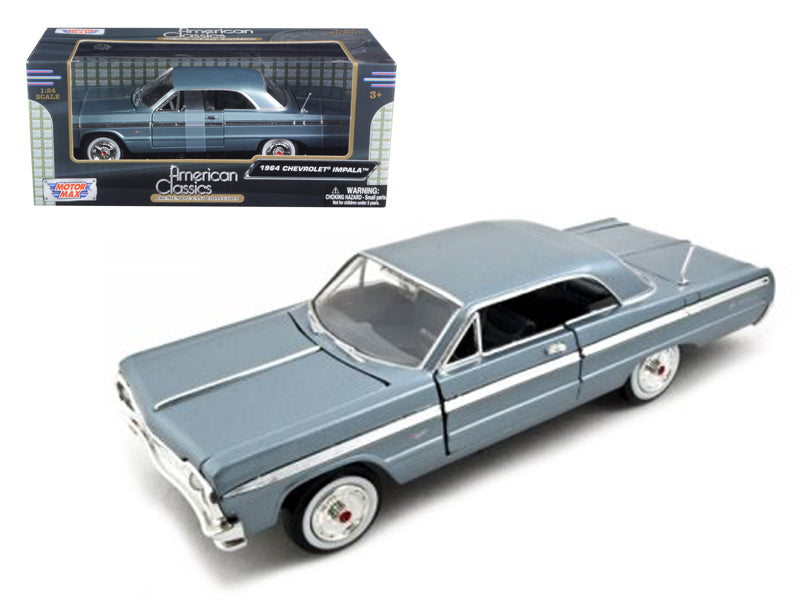 1964 Chevrolet Impala Blue 1/24 Diecast Model Car by Motormax — physical