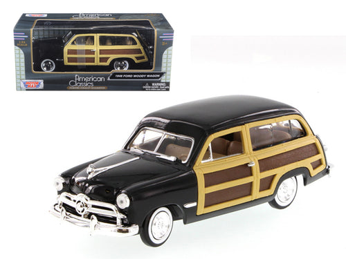 1949 Ford Woody Wagon Black 1/24 Diecast Model Car by Motormax — physical