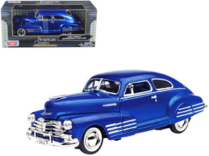 1948 Chevrolet Aerosedan Fleetline Blue 1/24 Diecast Model Car by Motormax — physical