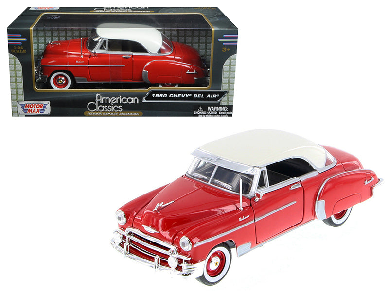 1950 Chevrolet Bel Air Red 1/24 Diecast Car Model by Motormax — physical