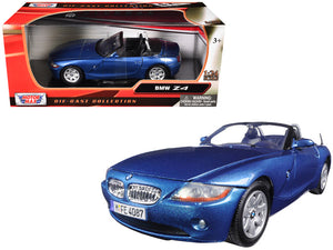 BMW Z4 Convertible Blue Metallic 1/24 Diecast Model Car by Motormax — physical