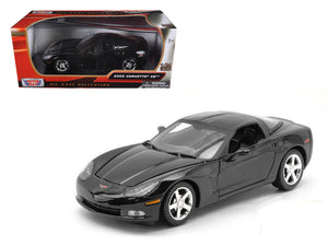 2005 Chevrolet Corvette C6 Coupe Black 1/24 Diecast Model Car by Motormax — physical