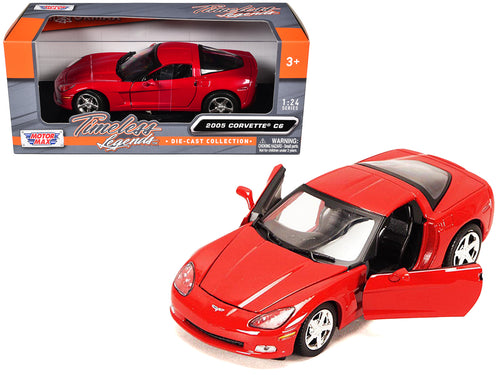 2005 Chevrolet Corvette C6 Coupe Red 1/24 Diecast Model Car by Motormax — physical