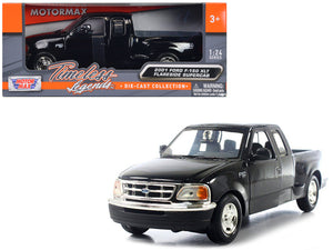 2001 Ford F-150 XLT Flareside Supercab Pickup Truck Black 1/24 Diecast Car Model by Motormax — physical