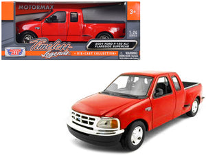 2001 Ford F-150 XLT Flareside Supercab Pickup Truck Red 1/24 Diecast Model Car by Motormax — physical