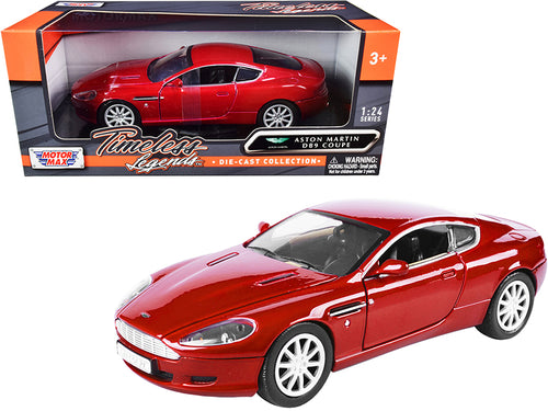 Aston Martin DB9 Coupe Red "Timeless Legends" 1/24 Diecast Model Car by Motormax — physical