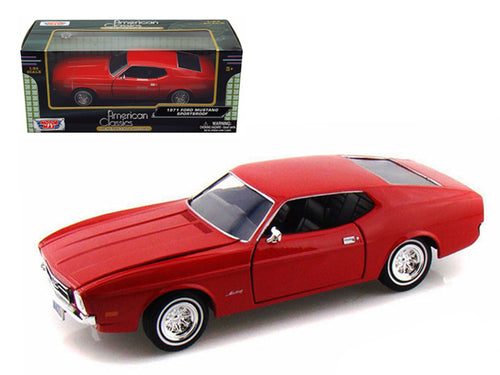 1971 Ford Mustang Sportsroof Red 1/24 Diecast Model Car by Motormax — physical