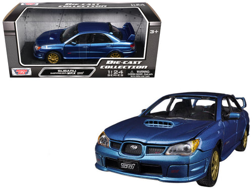 Subaru Impreza WRX STi Blue Metallic 1/24 Diecast Model Car by Motormax — physical