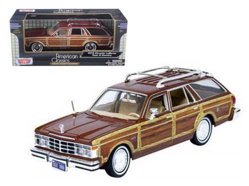 1979 Chrysler Lebaron Town and Country Burgundy 1/24 Diecast Model Car by Motormax — physical