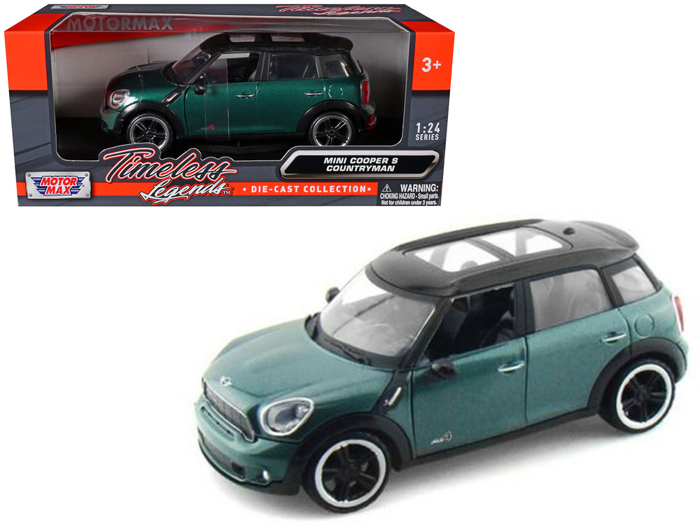 Mini Cooper S Countryman Oxford Green 1/24 Diecast Car Model by Motormax
