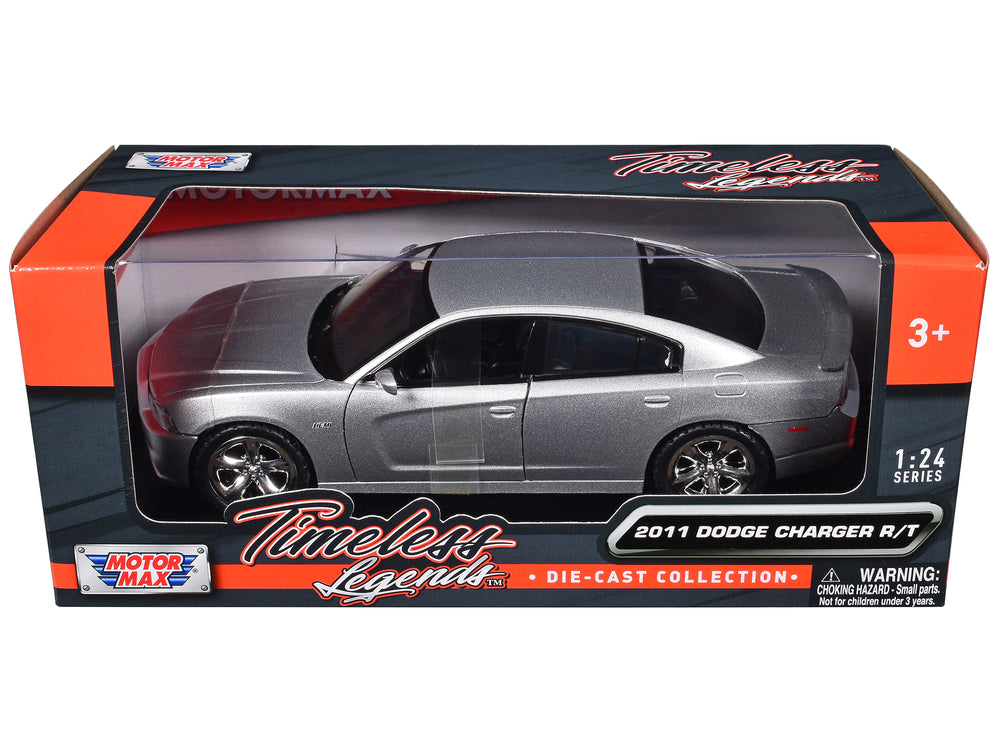 2011 Dodge Charger R/T Hemi Silver 1/24 Diecast Model Car by Motormax — physical