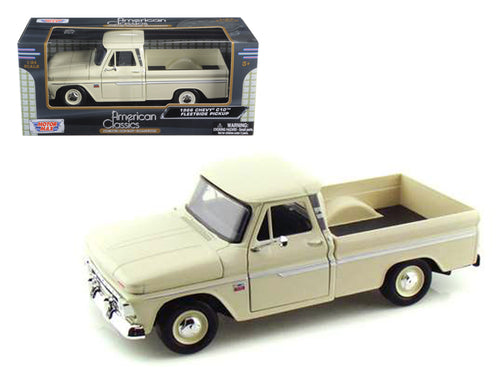1966 Chevrolet C10 Fleetside Pickup Truck Cream 1/24 Diecast Model Car by Motormax — physical