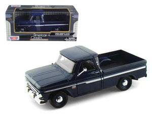 1966 Chevrolet C10 Fleetside Pickup Truck Dark Blue 1/24 Diecast Car Model by Motormax — physical