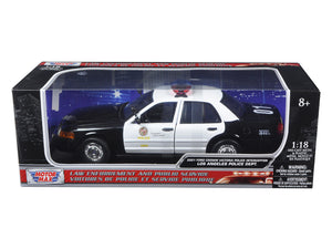 2001 Ford Crown Victoria Los Angeles Police Department LAPD Car 1/18 Diecast Car Model by Motormax — physical