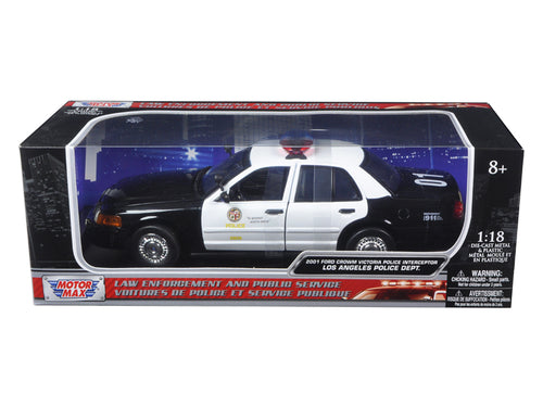 2001 Ford Crown Victoria Los Angeles Police Department LAPD Car 1/18 Diecast Car Model by Motormax — physical