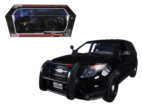 2015 Ford Police Interceptor Utility Special Service Plain Black 1/18 Diecast Model Car by Motormax — physical