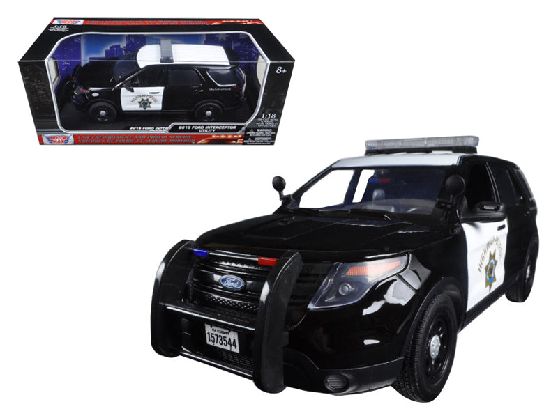 2015 Ford PI Utility Interceptor CHP California Highway Patrol 1/18 Diecast Model Car by Motormax — physical