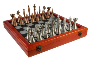 Little Shop of Magic Chess Set - Brass Art Deco with Cherry Stained Chest — Board Game