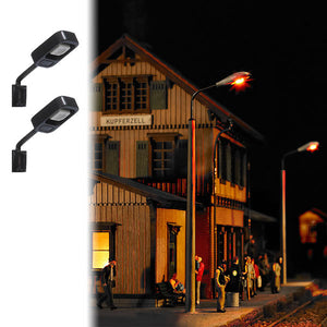 Black Forest® Hobby Supply Co Busch 4132 HO Scale Wall-Mounted Lamp -- Rectangular Light Housing (2) — HO Scale Lighting >