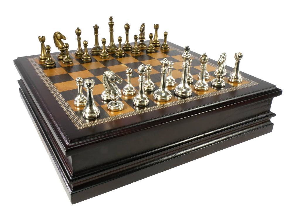 Little Shop of Magic Chess Set - Metal Staunton Chessmen in Wood Chest — Board Game