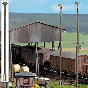 Black Forest® Hobby Supply Co Busch 4112 HO Scale Round Station/Platform Lamp on Wood Post — HO Scale Lighting > Busch