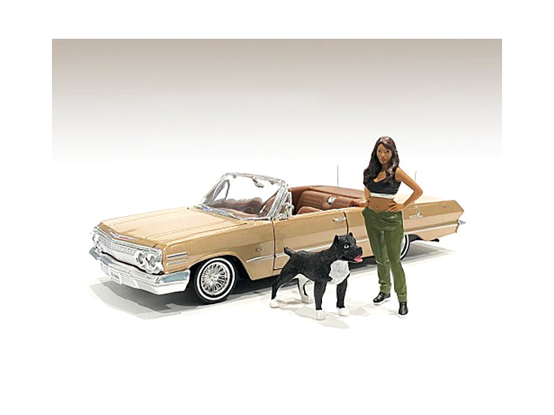 "Lowriderz" Figurine IV and a Dog for 1/18 Scale Models by American Diorama — Scale Model Accessories