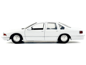 1993 Chevrolet Caprice Police Car Unmarked White "Custom Builder's Kit" Series 1/24 Diecast Model Car by Motormax