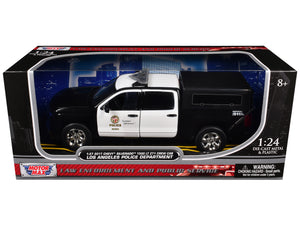 2017 Chevrolet Silverado 1500 LT Z71 Crew Cab Pickup Truck "Los Angeles Police Department" Black and White "Law Enforcement and Public Service" Series 1/27 Diecast Model Car by Motormax