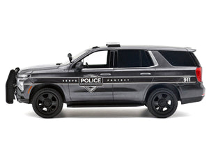 2025 Chevrolet Tahoe PPV "General Motors Police" Gray Metallic "Custom Builder's Kit - Law Enforcement and Public Service" Series 1/24 Diecast Model Car by Motormax