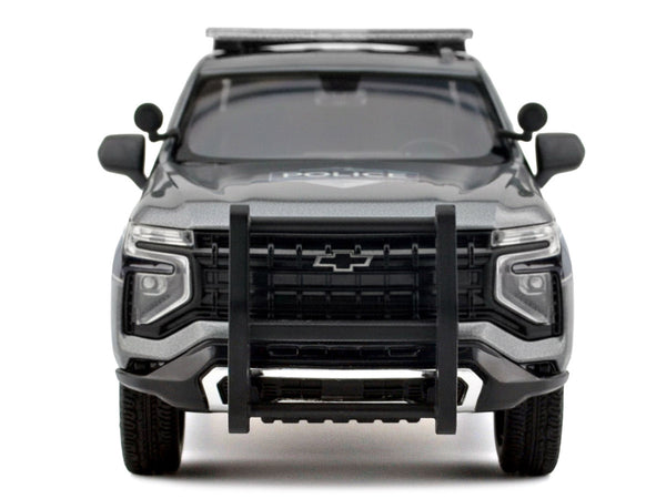 2025 Chevrolet Tahoe PPV "General Motors Police" Gray Metallic "Custom Builder's Kit - Law Enforcement and Public Service" Series 1/24 Diecast Model Car by Motormax