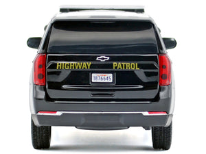 2025 Chevrolet Tahoe Police Pursuit Vehicle "California Highway Patrol" Black and White "Law Enforcement and Public Service" Series 1/24 Diecast Model Car by Motormax