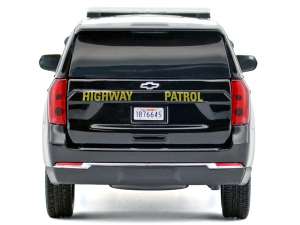 2025 Chevrolet Tahoe Police Pursuit Vehicle "California Highway Patrol" Black and White "Law Enforcement and Public Service" Series 1/24 Diecast Model Car by Motormax