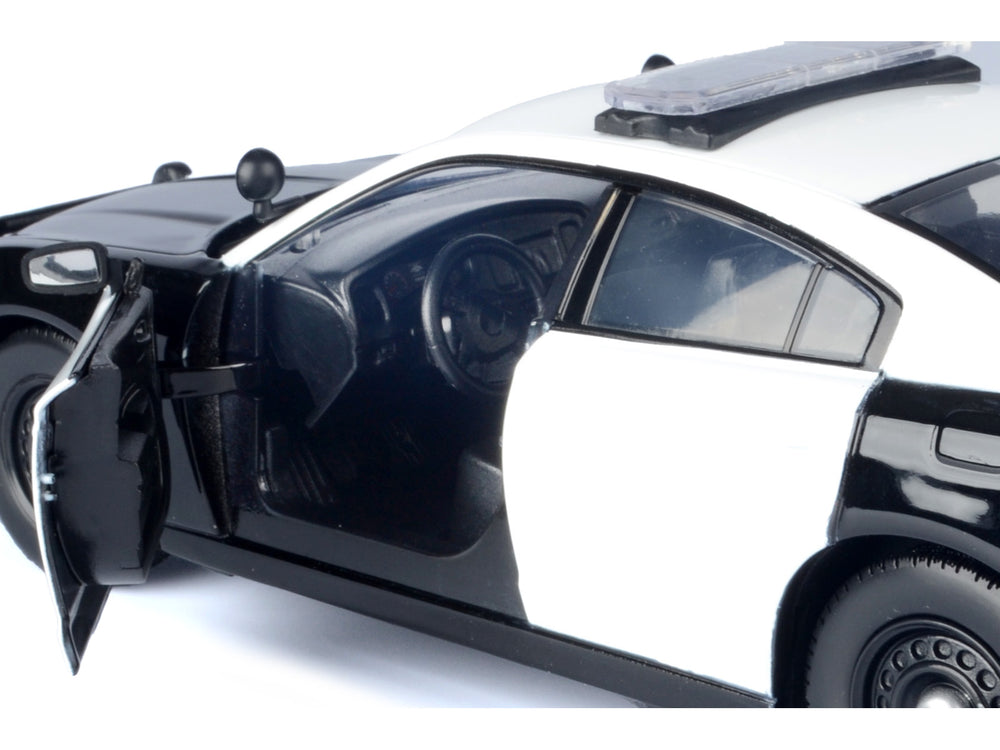 2023 Dodge Charger Pursuit Police Car "LAPD (Los Angeles Police Department)" Black and White "Law Enforcement and Public Service" Series 1/24 Diecast Model Car by Motormax