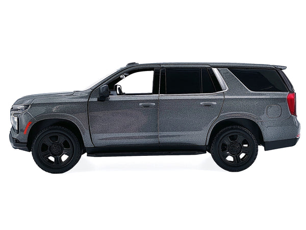 2025 Chevrolet Tahoe PPV Dark Gray Metallic "Custom Builder's Kit - Law Enforcement and Public Service" 1/24 Diecast Model Car by Motormax