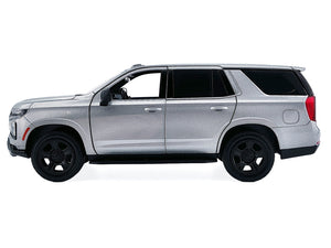 2025 Chevrolet Tahoe PPV Silver Metallic "Custom Builder's Kit - Law Enforcement and Public Service" Series 1/24 Diecast Model Car by Motormax
