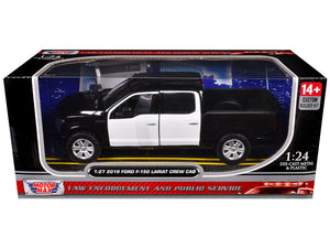 2019 Ford F-150 Lariat Crew Cab Pickup Truck Unmarked Plain Black and White "Custom Builder's Kit - Law Enforcement and Public Service" Series 1/27 Diecast Model Car by Motormax